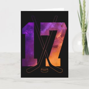 Number 17 Years Ice Hockey 17th Birthday  Card