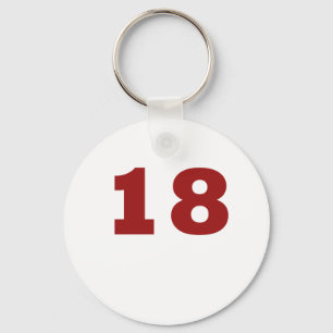 Number 18 key ring