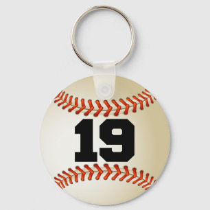 Number 19 Baseball Key Ring