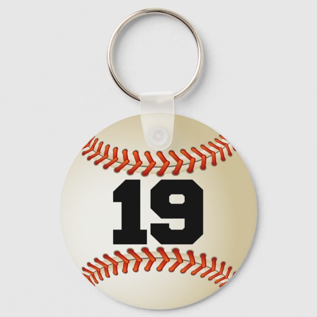 Number 19 Baseball Key Ring (Front)