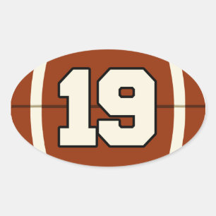 Number 19 Football Sticker