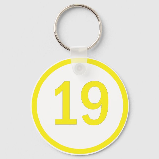 number 19 in a circle key ring (Front)