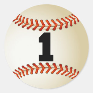 Number 1 Baseball Classic Round Sticker