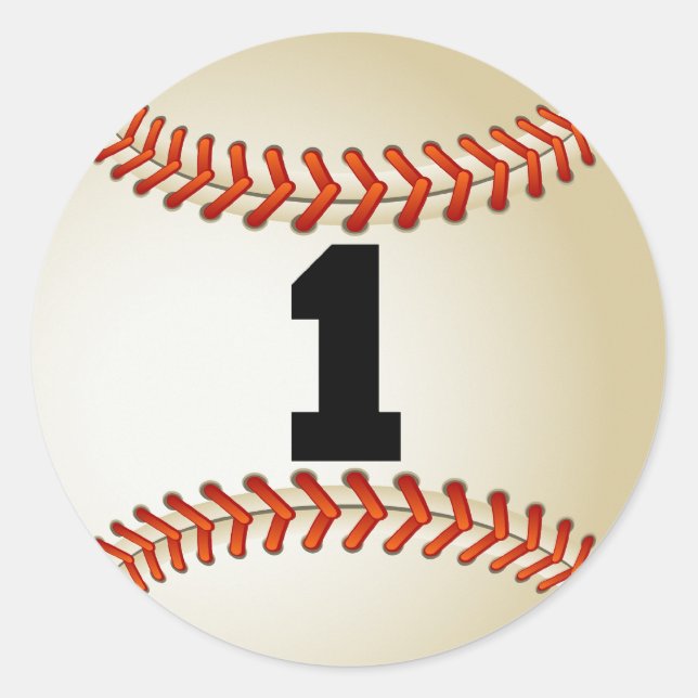 Number 1 Baseball Classic Round Sticker (Front)