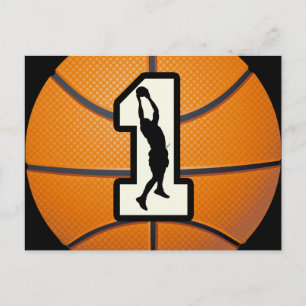 Number 1 Basketball and Players Postcard
