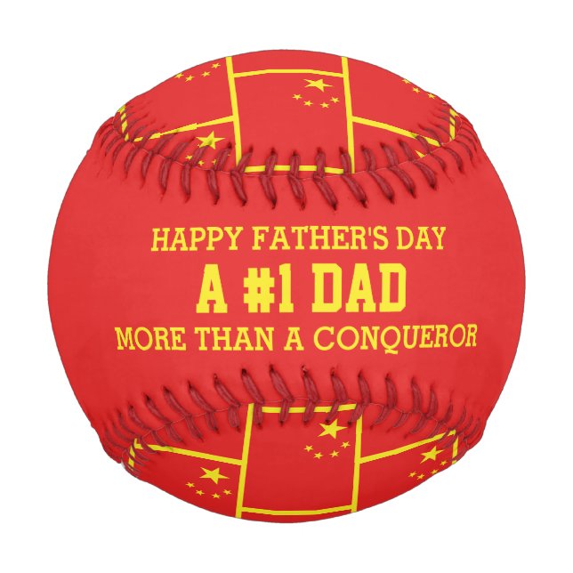 NUMBER 1 BEST DAD Father's Day CHINA Flag Baseball (Front)