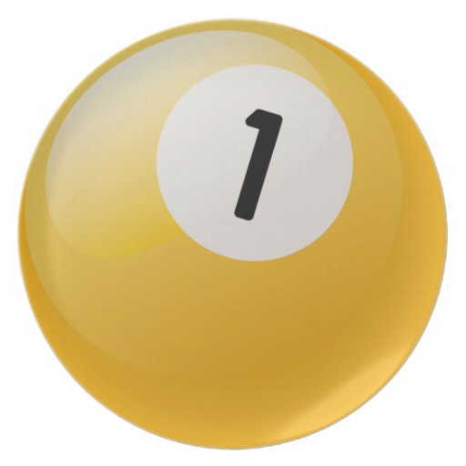 Number 1 Billiards Ball Party Plate | Zazzle