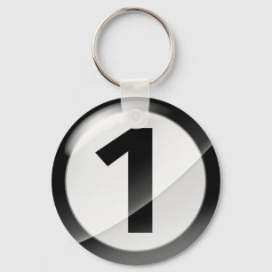 Number 1 black Key Chain
