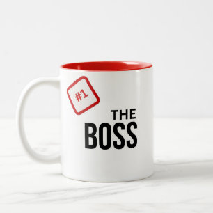 Number 1 Boss Gift Two-Tone Coffee Mug