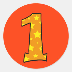 Number 1 classic round sticker