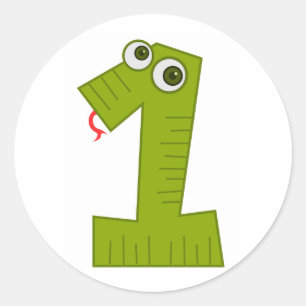 Number 1 classic round sticker