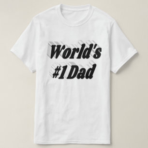 Number 1 Dad Fathers Day black text T-Shirt