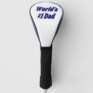 Number 1 Dad Fathers Day dark blue text  Golf Head Cover