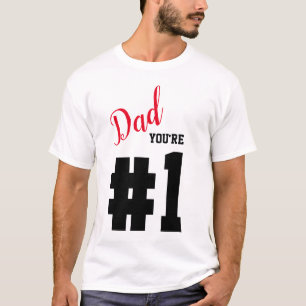 Number 1 Dad Father's Day White T-Shirt