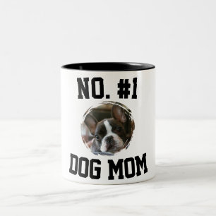 Number 1 dog Mom Mum Mother's Day Pet Lovers Two-Tone Coffee Mug