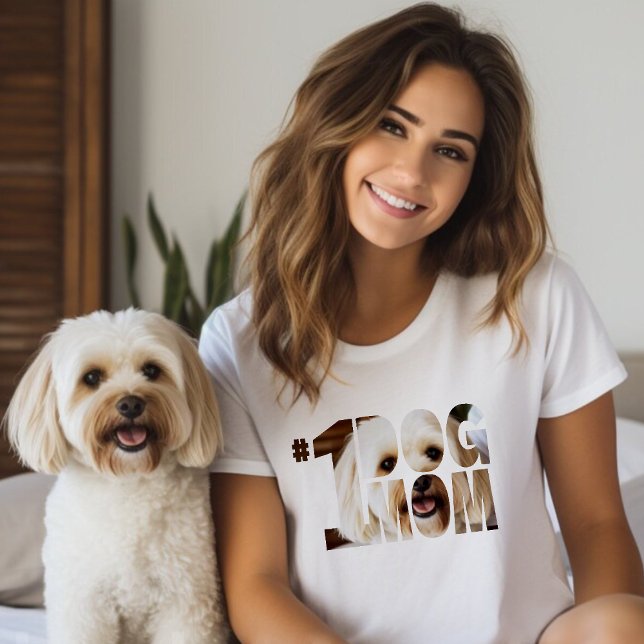 Number 1 Dog Mum Photo T-Shirt (Number 1 Dog Mom Photo Sweatshirt T-Shirt
)