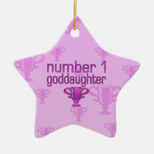 Number 1 Goddaughter Ceramic Tree Decoration