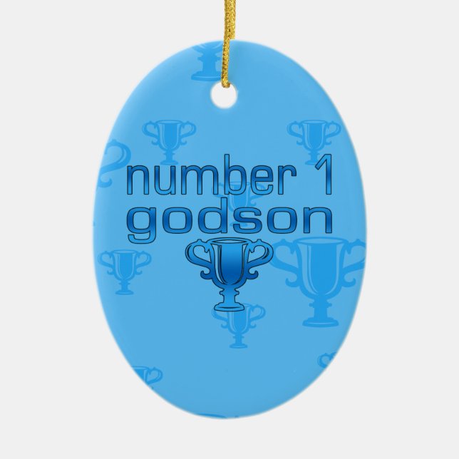 Number 1 Godson Ceramic Tree Decoration (Front)