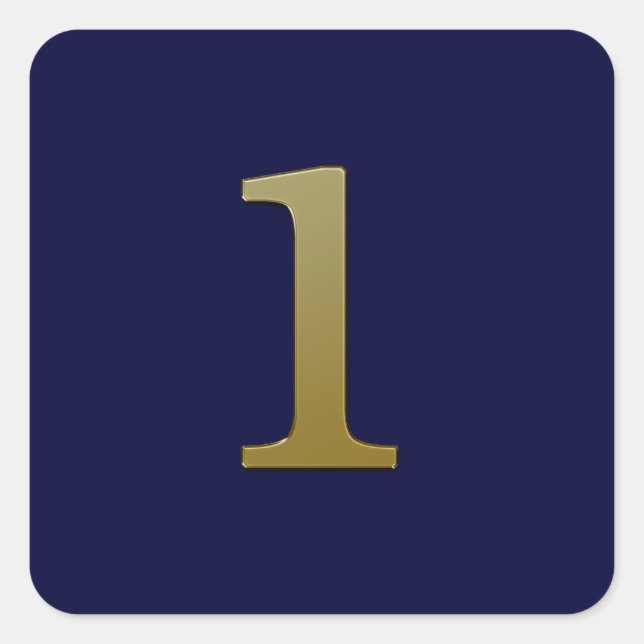 Number 1 gold on blue square sticker (Front)