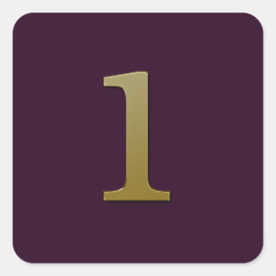 Number 1 gold on purple square sticker