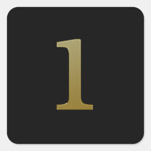Number 1 gold square sticker
