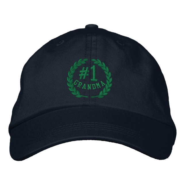 Number 1 Grandma All Star Laurels Embroidery Embroidered Hat (Front)