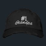 Number 1 Grandpa Embroidered Hat<br><div class="desc">Number 1 Grandpa Embroidered Cap</div>