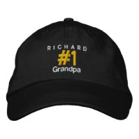 Number 1 GRANDPA Personalised Adjustable Hat V06D