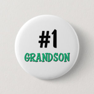 Number 1 Grandson 6 Cm Round Badge