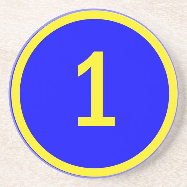 number 1 in a circle coaster (Front)