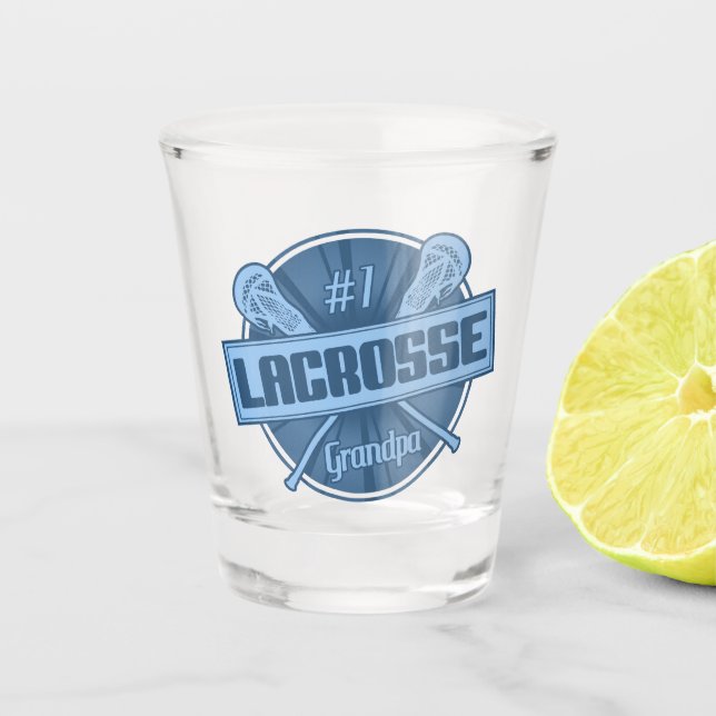 Number 1 Lacrosse Grandpa LAX Shot Glass (Front)