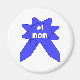 Number 1 Mum Blue Ribbon Magnet