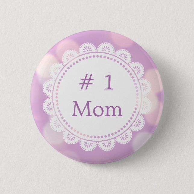 Number 1 Mum, Mother's Day or Birthday 6 Cm Round Badge (Front)