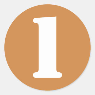 Number 1 One Peru Gold Stencil Numbers by Janz Classic Round Sticker