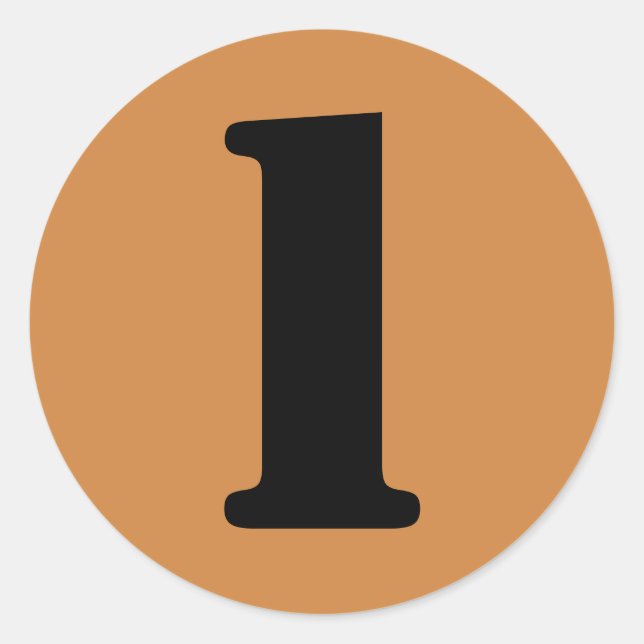 Number 1 One Peru Gold Stencil Numbers by Janz Classic Round Sticker (Front)