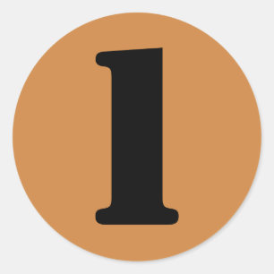 Number 1 One Peru Gold Stencil Numbers by Janz Classic Round Sticker
