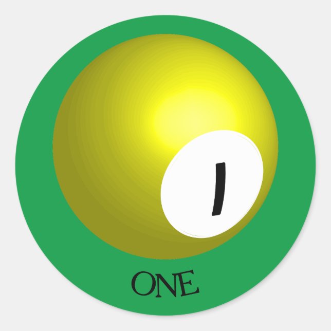 Number 1 Pool Ball Sticker (Front)