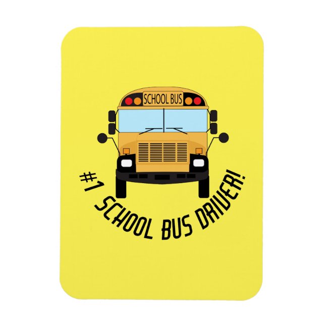 Number 1 School Bus Driver Fun Magnet (Vertical)