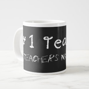 Number 1 Teacher Personalise With Teachers Name Large Coffee Mug