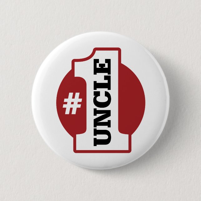 Number 1 Uncle 6 Cm Round Badge (Front)