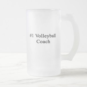 Number 1 Volleyball Coach Frosted Glass Beer Mug