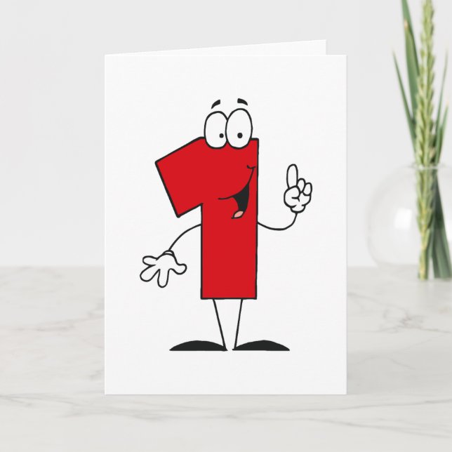 Number 1st Birthday T shirts and Gifts Card (Front)