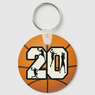 Number 20 Basketball Key Ring