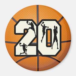 Number 20 Basketball Magnet