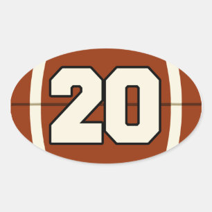 Number 20 Football Sticker