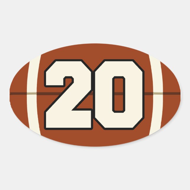 Number 20 Football Sticker (Front)
