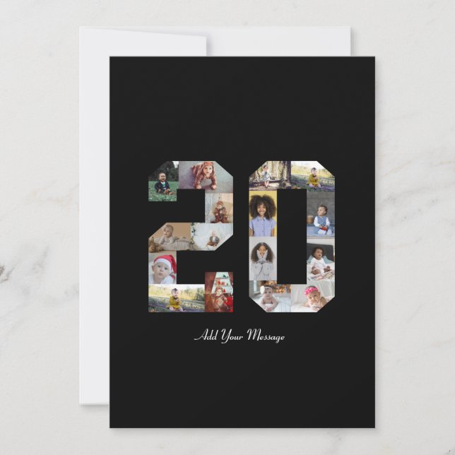 Number 20 Photo Collage Card (Front)