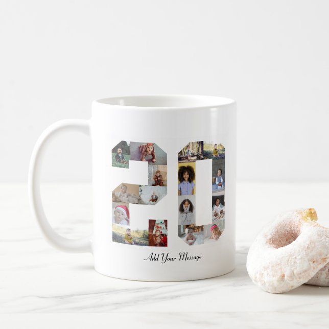 Number 20 Photo Collage Coffee Mug (With Donut)