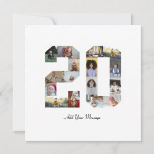 Number 20 Photo Collage Holiday Card