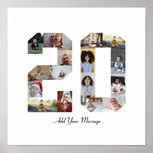 Number 20 Photo Collage Poster